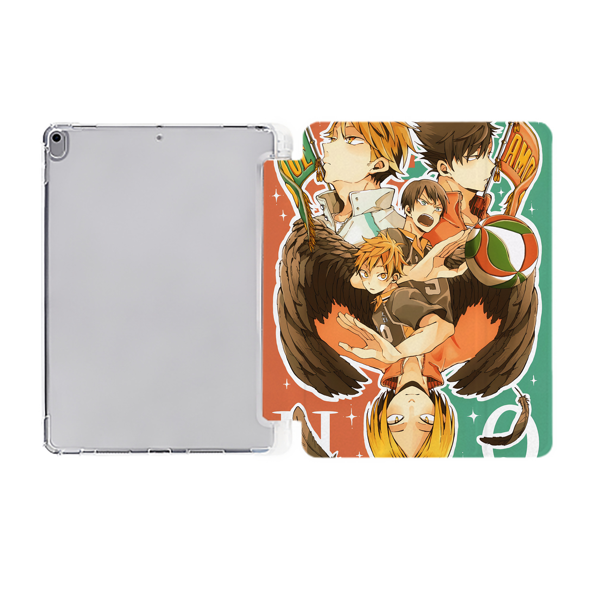 （画像用） ハイキュー!! Haikyu!! IPad ケース ペン収納付き 三つ折りスタンド PUレザー×シリコン 対応機種9.5/10.5/10.9インチ